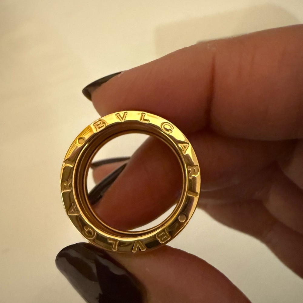 Authentic Bulgari Bzero1 Yellow Gold Ring- Size 55